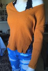 FP beach Wide Neck Orange Knit Photo 0