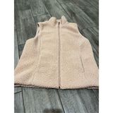 Calia Womens Vest Solid Pink Nude Full Zip Front Teddy Bear Fleece Sleeveless Si Size L Photo 0