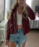 Forever 21 Red Leather Jacket Photo 0