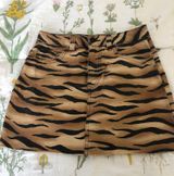 Forever 21 Tiger Print Denim Skirt Photo 0