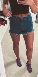 Denim High Waisted Shorts Size M Photo 0