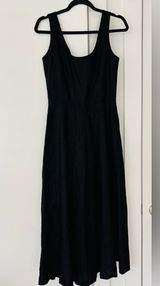 VTG Andrea Jovine Black Linen A-Line Midi dress size 8 Photo 0