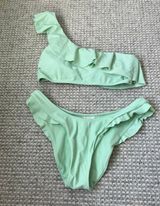 Dillard Green Off The Shoulder Bikini Photo 0