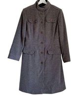 Mackintosh Long Wool Coat Dressy Warm Gray Large Women's Trench Winter Designer Photo 0