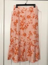 NWT Glamorous womens floral bird maxi skirt pink/orange 8 Photo 0