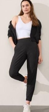 ATHLETA Brooklyn Legacy Mid Rise Jogger Womens Size 4 Black Featherweight Photo 0