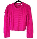 ALC Frank A.L.C. Hot Pink Knit Pom Pom Long Sleeve Wool Blend Sweater Size XS Photo 0