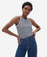 Everlane The Tank in Essential Cotton Blue White Stripe X-Small NWOT Photo 0