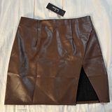 Brown Leather Skirt Photo 0