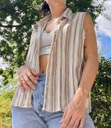 Croft & Barrow Vintage Vest Button Down Top Photo 0
