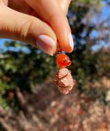 Handmade Carnelian & Strawberry Quartz Crystal Pendant Photo 0