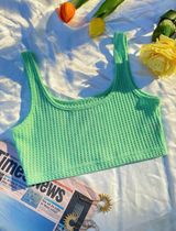 SheIn Crop Waffle Knit Tank Top Photo 0