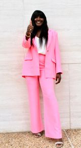 White Fox Boutique Pink Suit Set Photo 0