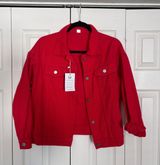 Red Denim Jacket Photo 0