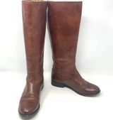 Frye Melissa Button Back Zip Leather Riding Boots in Cognac Brown Size US 5.5 Photo 0