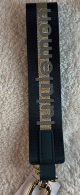 NWT Lululemon Never Lost Keychain | 3-Tone Word Mark‎ | Bone/Gold Photo 0