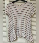 Altar'd State Womens White Striped Waffle Knit Top - Size Large - EUC Photo 0