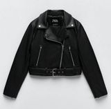 Zara Faux Leather Moto Jacket Photo 0