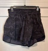 Lululemon Hotty Hot Short Long 4" Incognito Camo Multi Grey Black Size 6 Lined Photo 0