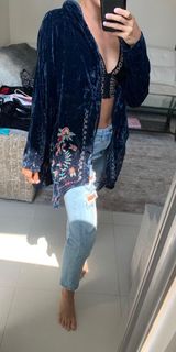 Free People Velvet Poncho Kimono Photo 0