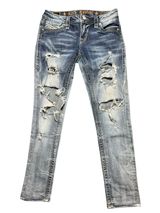 Rock Revival Womens 27 Arda Skinny Jeans Distressed Ripped Thick Stitch Thrashed Photo 0