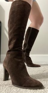 J. Crew Vintage Brown Leather Knee High Boots Photo 0