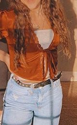 Princess Polly Satin Tie Shirt Photo 0