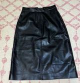 Aritzia Wilfred Black Vegan Leather Mid Length High Rise Skirt Photo 0