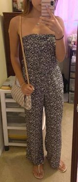 American Eagle Outfitters Floral Strapless Jumpsuit Photo 0