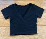 Black Wrap Around Crop Top Photo 0