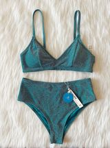 Cupshe NWT Blue Shimmer Bikini Set Photo 0