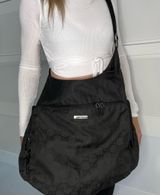 Gucci monogram black nylon messenger commuter diaper bag Photo 0