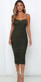 Hello Molly End Stage Ruched Midi Dress Photo 0