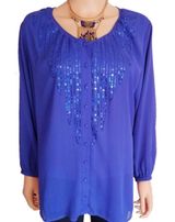 Bob Mackie Periwinkle Long Sleeve Top Photo 0