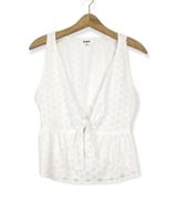 Shari White Tie Front Tank Top Photo 0