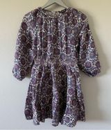 Palermo Smocked Waist Mini Dress in Floral Bouquet Linen Sail Blue NEW Photo 0