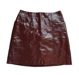 Maeve Anthropologie brown faux patent leather mini skirt size 6 NWT Photo 0
