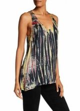 Zadig & Voltaire Trock Tie and Dye Tank Top Skull Buttons Asymmetric Colorful M Photo 0