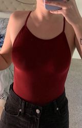 Boohoo Red Maroon Bodysuit Photo 0