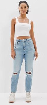 AE Stretch Ripped Curvy Mom Jeans Photo 0