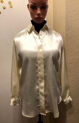 International concepts International Silk Beige Button Down Blouse!!! Photo 0