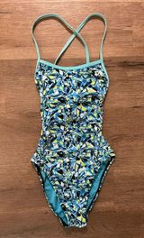 TYR Geometric Teal One Piece Suit Photo 0