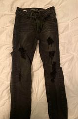 American Eagle Outfitters Black Ripped Jeans Photo 0