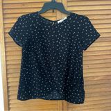 Hippie Rose  Women’s Black and Pink Floral Business Casual Blouse Sz XS Photo 0