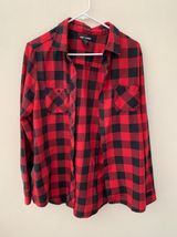 Hot Topic Red Plaid Button Up Photo 0