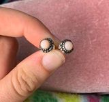 Pandora Pink Opal Sterling Silver Studs Photo 0