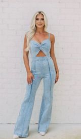 These Three Boutique Denim Jumpsuit Photo 0