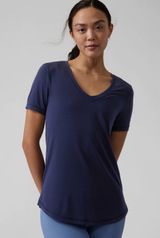 Athleta Navy Essential V-Neck Tee Photo 0