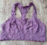 Felina Purple Lace Razorback Bralette Size Large Photo 0