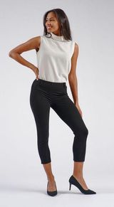 Betabrand Black High Rise Cropped Classic Dress Pant Yoga Pants Photo 0